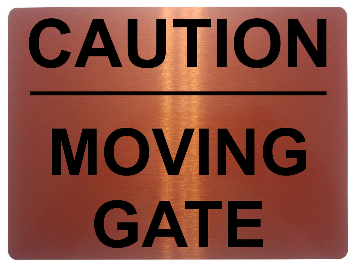 510 CAUTION MOVING GATE Metal Aluminium Door Sign Plaque For House Off ...