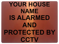 508 Custom Personalised CCTV ALARMED AND PROTECTED Metal Aluminium Sign Plaque Door House