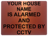 508 Custom Personalised CCTV ALARMED AND PROTECTED Metal Aluminium Sign Plaque Door House