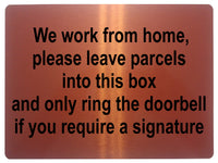 537 We work from home Metal Aluminium Plaque Sign Door Bell Letters Parcels House Office