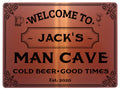 388 Custom Personalised MAN CAVE Name Metal Aluminium Sign Door Plaque Pub Shed