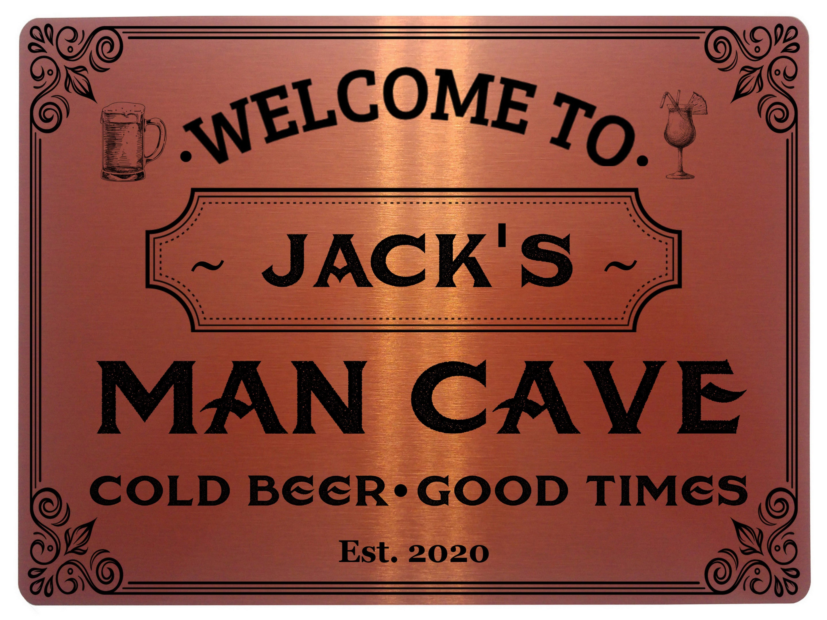 388 Custom Personalised MAN CAVE Name Metal Aluminium Sign Door Plaque Pub Shed