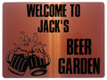 867 Custom Personalised WELCOME TO BEER GARDEN Metal Aluminium Plaque Sign Door Gate House Bar Pub