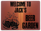 867 Custom Personalised WELCOME TO BEER GARDEN Metal Aluminium Plaque Sign Door Gate House Bar Pub