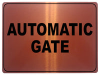 740 AUTOMATIC GATE Safety Metal Aluminium Plaque Sign For House Office Garden