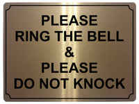 501 PLEASE RING BELL DO NOT KNOCK Metal Aluminium Plaque Sign Door House Office