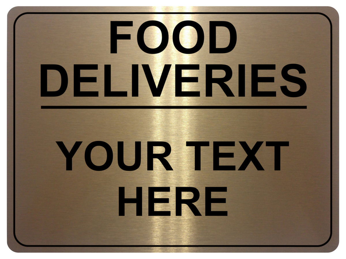 690 Custom Personalised Text FOOD DELIVERIES Metal Aluminium Sign Plaque House Office Door Gate