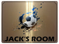 636 Custom Personalised Name Football Metal Aluminium Sign Plaque Kids Room Door