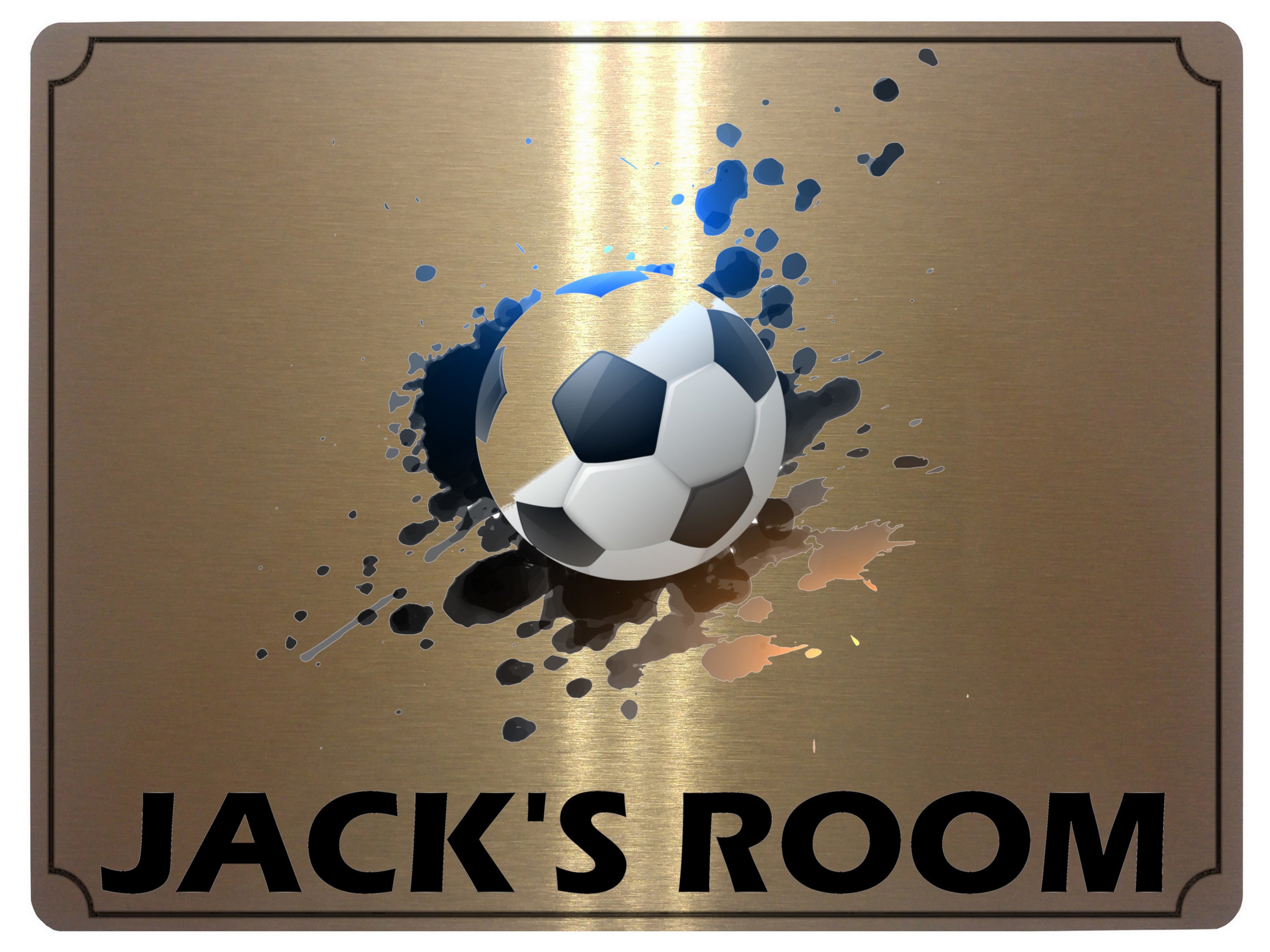 636 Custom Personalised Name Football Metal Aluminium Sign Plaque Kids Room Door