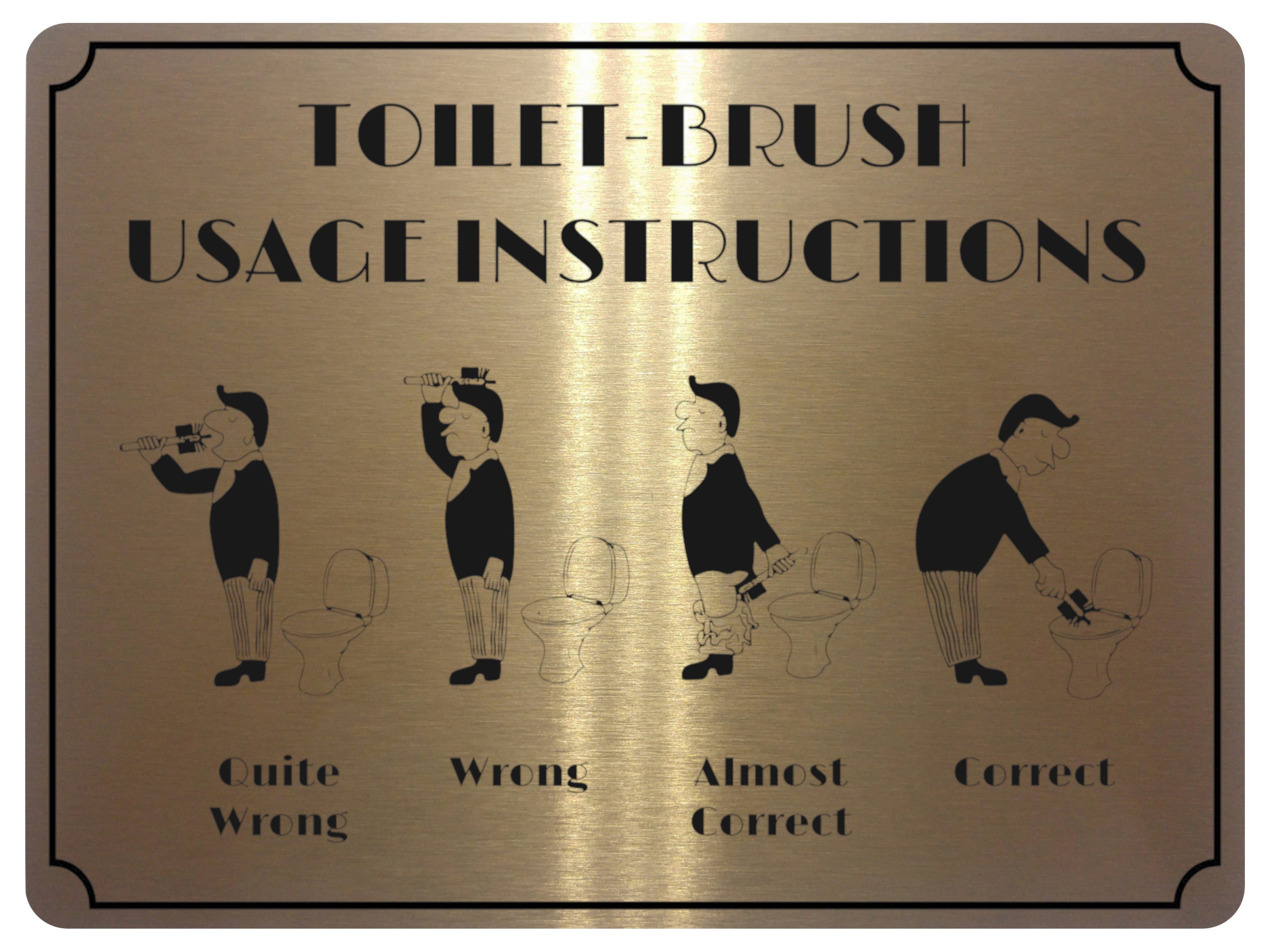822 TOILET BRUSH USAGE INSTRUCTION Funny Metal Aluminium Plaque Sign House Office Pub