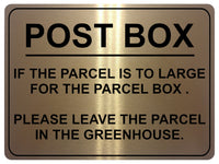 1273 POST BOX IF THE PARCEL IS TOO LARGE.. Metal Aluminium Plaque Sign House Door Gate