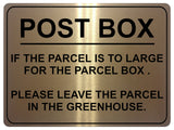 1273 POST BOX IF THE PARCEL IS TOO LARGE.. Metal Aluminium Plaque Sign House Door Gate