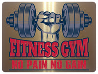 768 FITNESS GYM NO PAIN NO GAIN Metal Aluminium Plaque Sign For Door Wall Gate