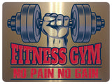 768 FITNESS GYM NO PAIN NO GAIN Metal Aluminium Plaque Sign For Door Wall Gate