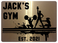 869 Custom Personalised Name's Gym Metal Aluminium Sign Plaque Fitness Door Wall