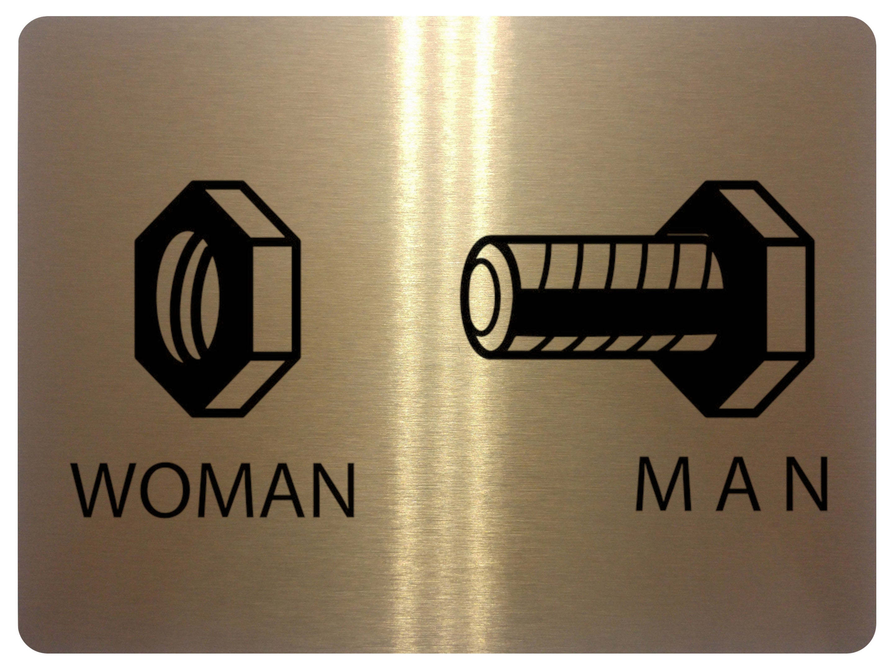 825 TOILET WOMAN MAN Funny Metal Aluminium Plaque Sign House Office Pub Bar