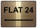 839 Custom Personalised FLAT Number Left Arrow Metal Aluminium Plaque Sign Door Gate House