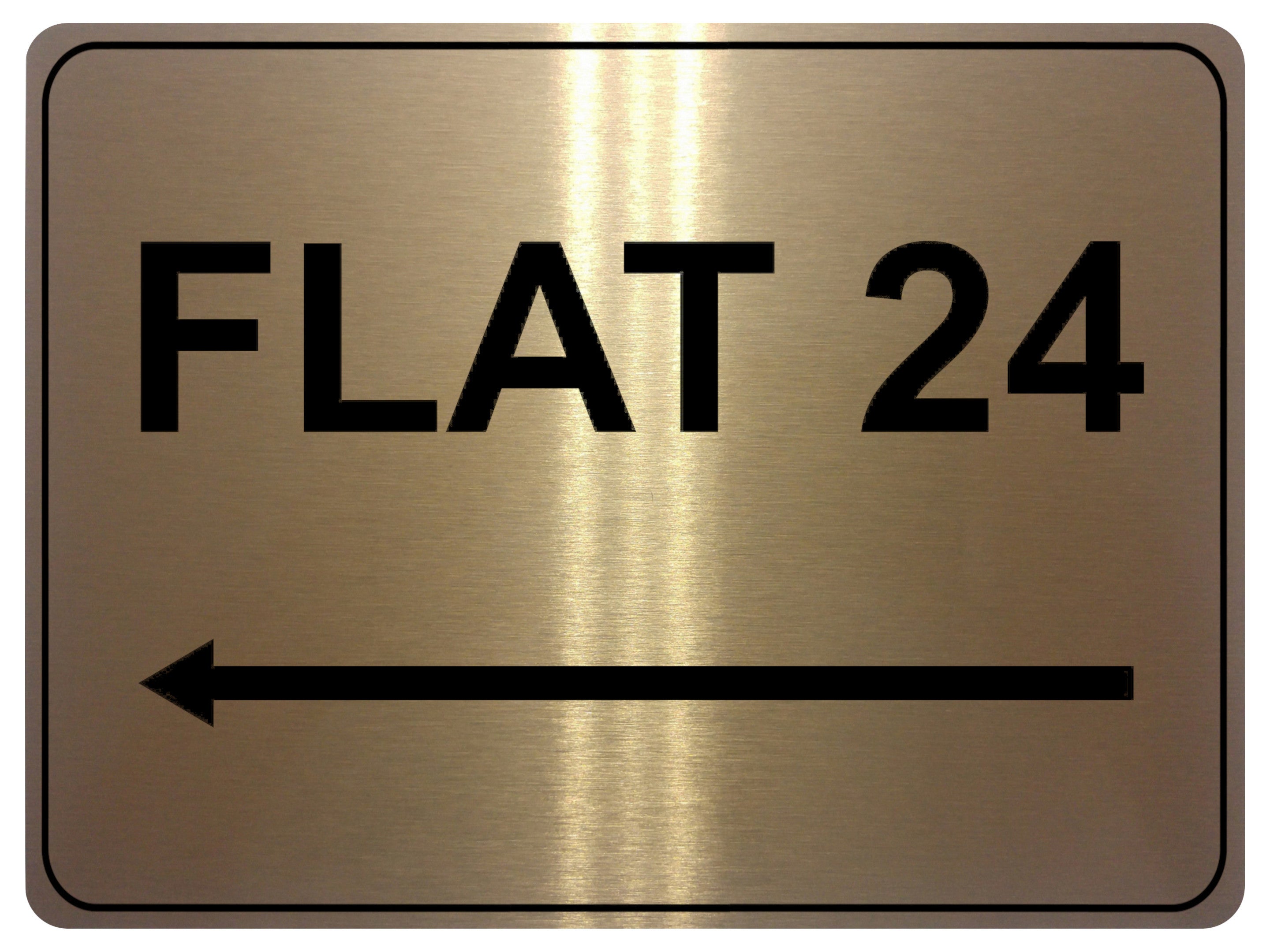 839 Custom Personalised FLAT Number Left Arrow Metal Aluminium Plaque Sign Door Gate House