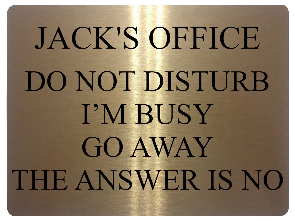 647 Personalised Name's Office DO NOT DISTURB I'M BUSY Funny Metal Alu ...