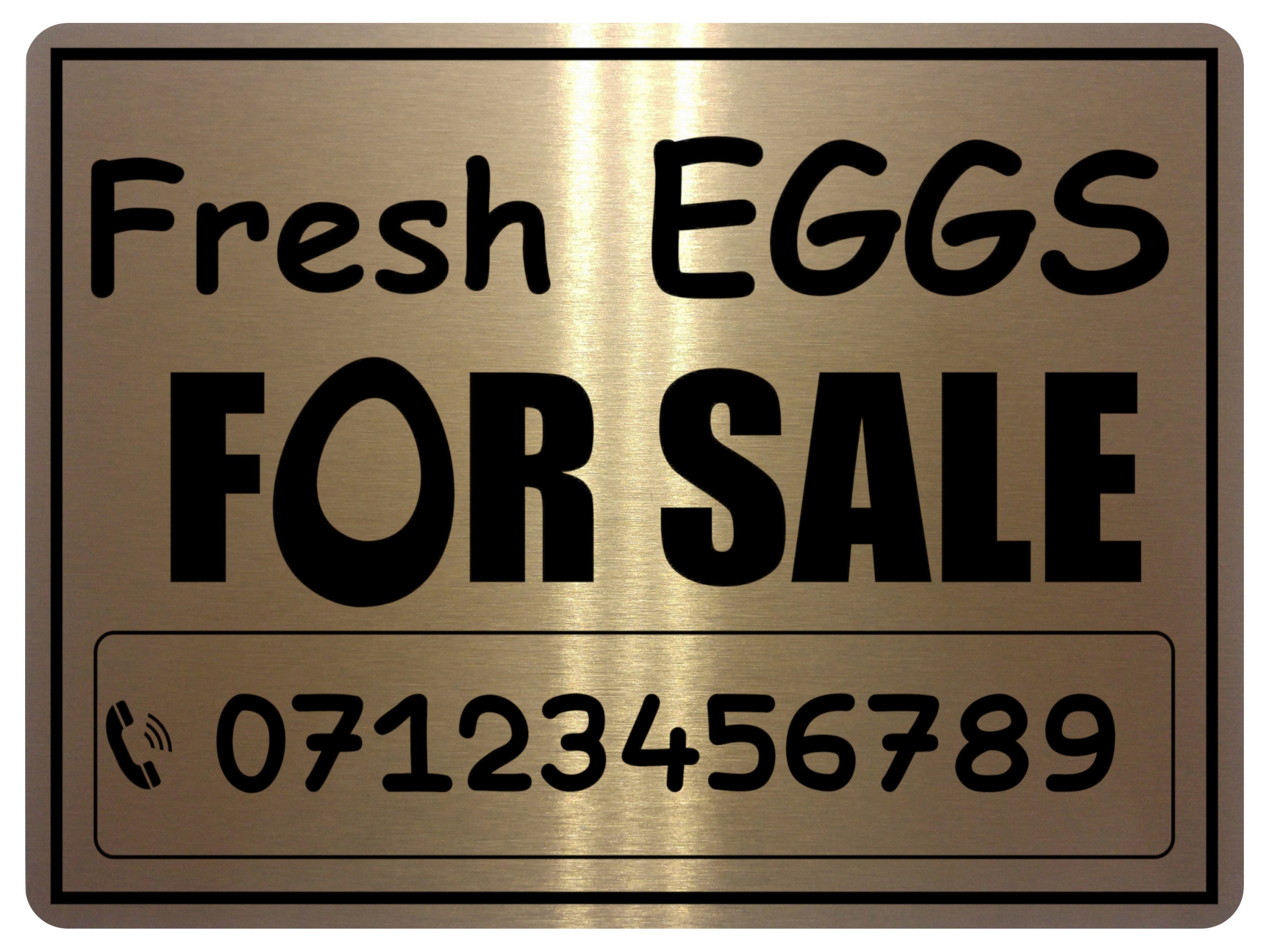 810 Custom Personalised Fresh EGGS FOR SALE Metal Aluminium Plaque Sign Door Gate House Farm