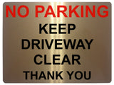 535 NO PARKING KEEP DRIVEWAY CLEAR Metal Aluminium Plaque Sign Door Gate House