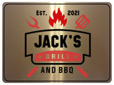 800 Custom Personalised GRILL BBQ Metal Aluminium Plaque Sign Door House Garden Shed