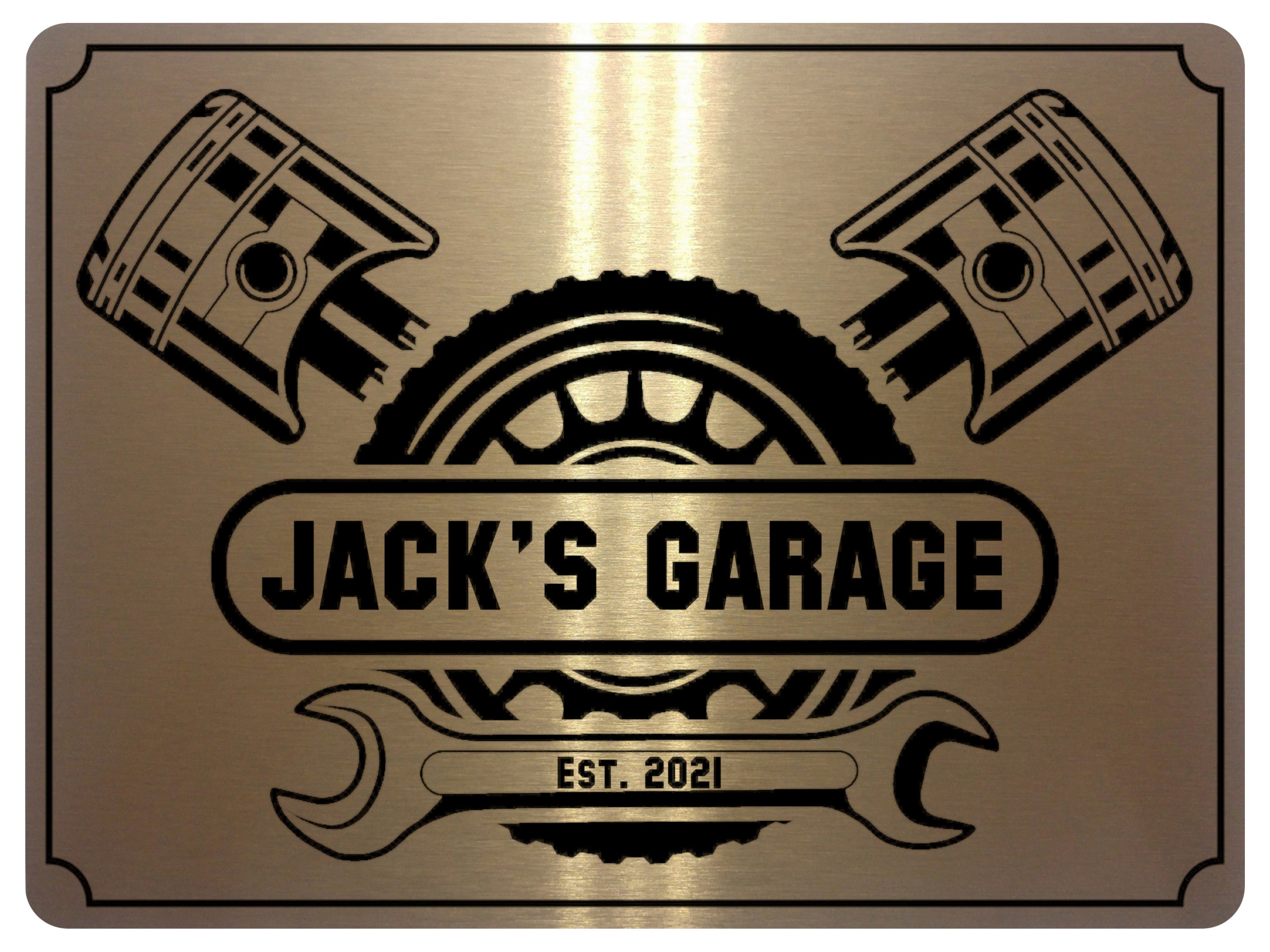694 Custom Personalised NAME'S GARAGE Car Metal Aluminium Sign Plaque Door Wall Gate