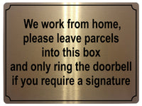 538 We work from home Metal Aluminium Plaque Sign Door Bell Letters Parcels House Office