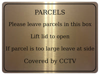 1271 PARCELS Covered by CCTV Metal Aluminium Plaque Sign Box Door House Office