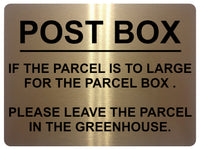 1272 POST BOX IF THE PARCEL IS TOO LARGE.. Metal Aluminium Plaque Sign House Door Gate