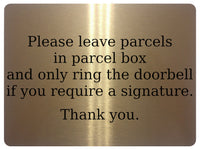 737 Please leave parcels in parcel box Ring Doorbell Metal Aluminium Plaque Sign House Office Letters