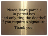 737 Please leave parcels in parcel box Ring Doorbell Metal Aluminium Plaque Sign House Office Letters