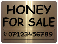 819 Personalised HONEY FOR SALE Metal Aluminium Plaque Sign Door Gate House Farm