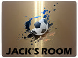 635 Custom Personalised Name Football Metal Aluminium Sign Plaque Kids Room Door