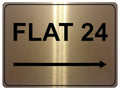 843 Custom Personalised FLAT Number Right Arrow Metal Aluminium Plaque Sign Door Gate House
