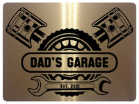 695 Custom Personalised DAD'S GARAGE Car Metal Aluminium Sign Plaque Door Wall Gate