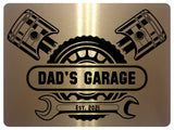 695 Custom Personalised DAD'S GARAGE Car Metal Aluminium Sign Plaque Door Wall Gate