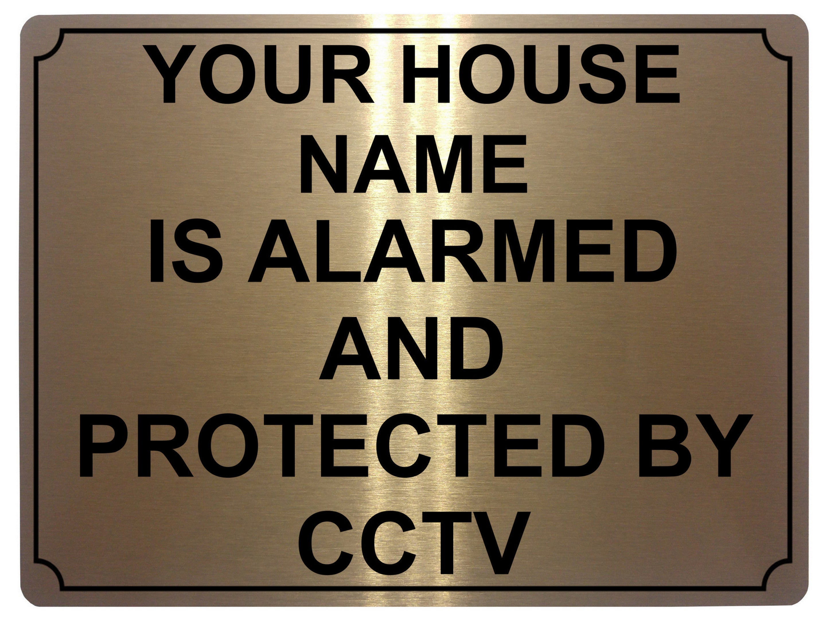 509 Custom Personalised CCTV ALARMED AND PROTECTED Metal Aluminium Sign Plaque Door House