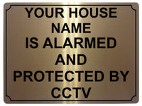 509 Custom Personalised CCTV ALARMED AND PROTECTED Metal Aluminium Sign Plaque Door House