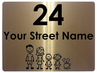 666 Personalised Address Family House Metal Aluminium Sign Plaque Door Wall Gate