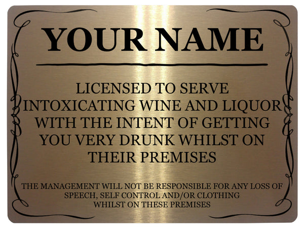 thumbnail image 2 of Personalised Metal Pub Sign - Custom Name Licensed Liquor Plaque For Bar, Man Cave, Garage 2 of 14