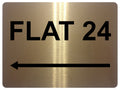 838 Custom Personalised FLAT Number Left Arrow Metal Aluminium Plaque Sign Door Gate House