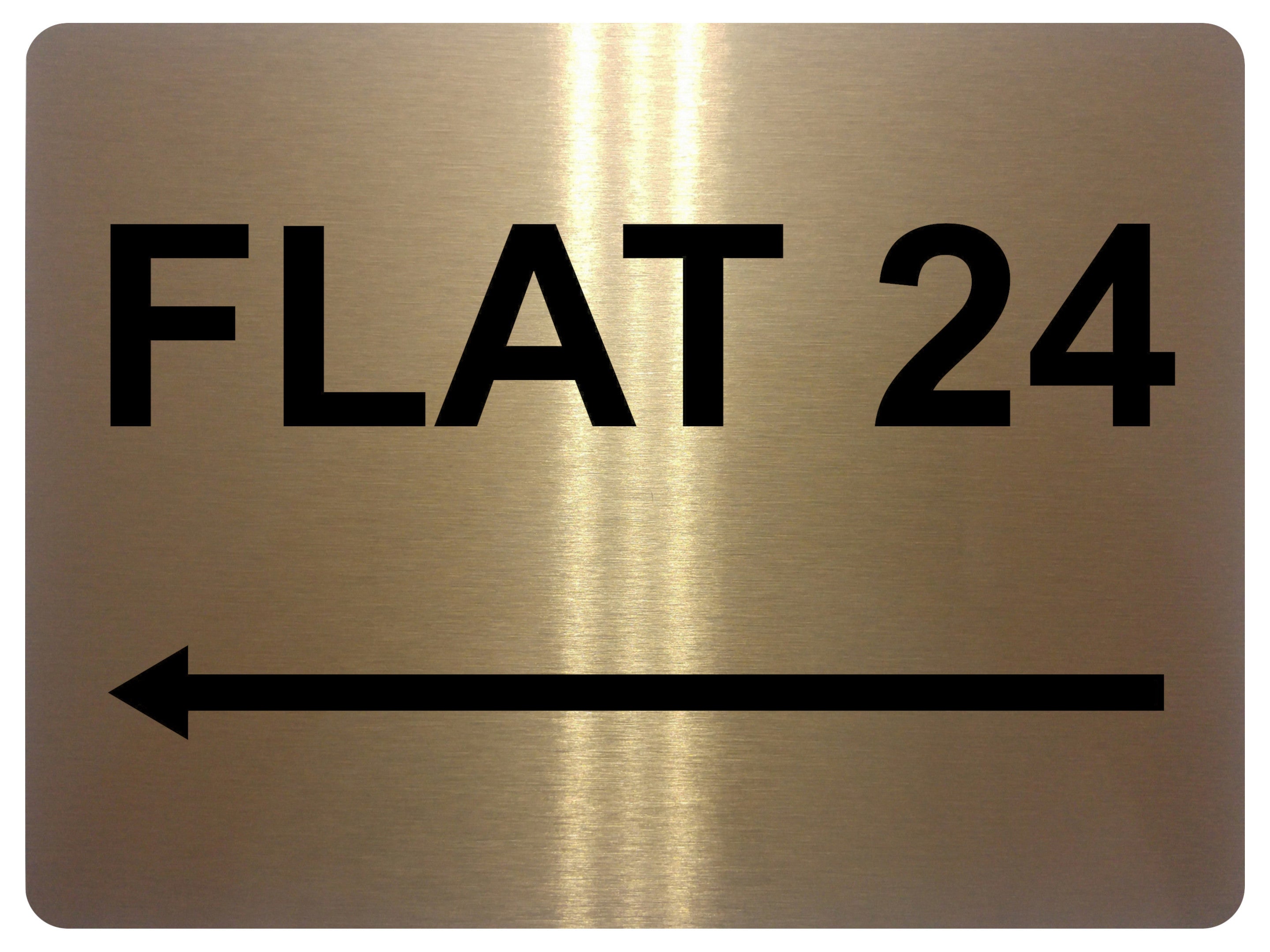 838 Custom Personalised FLAT Number Left Arrow Metal Aluminium Plaque Sign Door Gate House