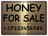 820 Personalised HONEY FOR SALE Metal Aluminium Plaque Sign Door Gate House Farm