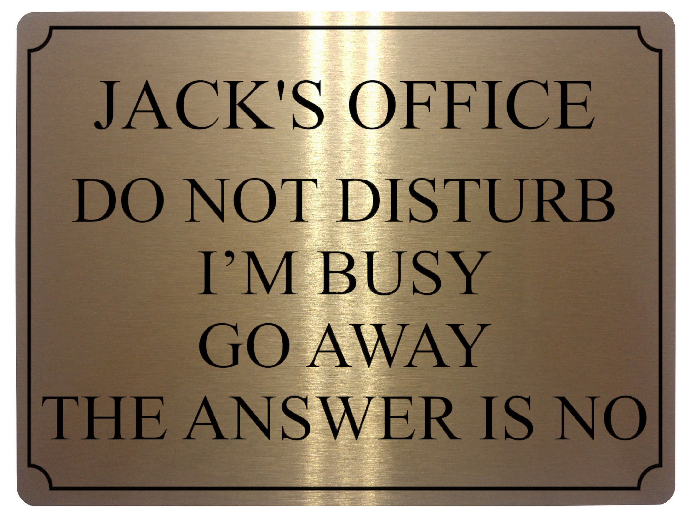 648 Personalised Name's Office DO NOT DISTURB I'M BUSY Funny Metal Aluminium Plaque Sign House