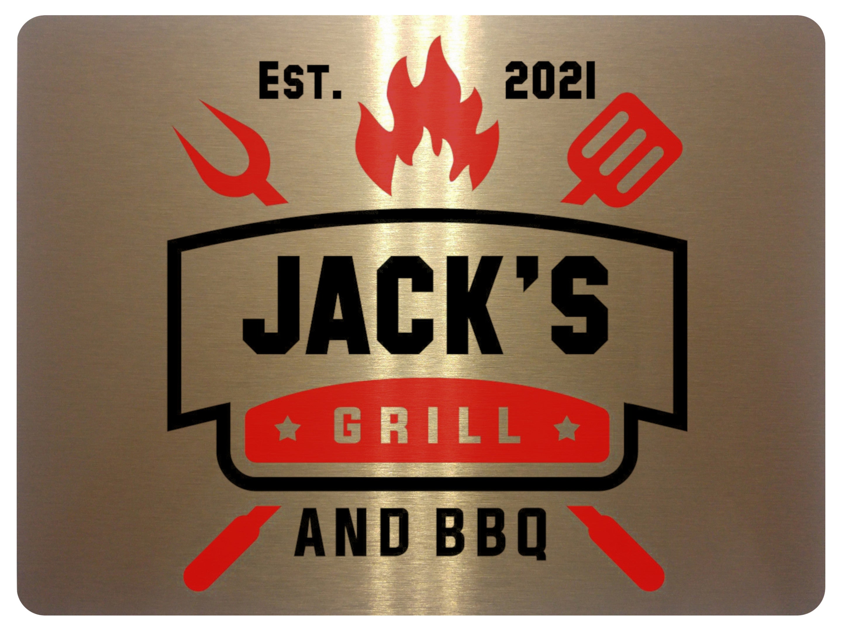 799 Custom Personalised GRILL BBQ Metal Aluminium Plaque Sign Door House Garden Shed