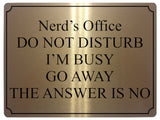 646 Nerd's Office DO NOT DISTURB I'M BUSY Funny Metal Aluminium Plaque Sign Door House