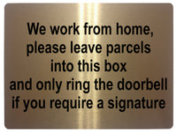 537 We work from home Metal Aluminium Plaque Sign Door Bell Letters Parcels House Office