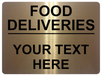 689 Custom Personalised Text FOOD DELIVERIES Metal Aluminium Sign Plaque House Office Door Gate