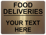 689 Custom Personalised Text FOOD DELIVERIES Metal Aluminium Sign Plaque House Office Door Gate